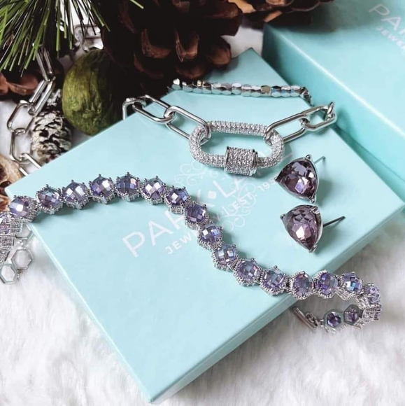 Park Lane Iris Honeycomb Bracelet Set in Silver Finish Metal 7 + 1 Inches - Picture 2 of 10